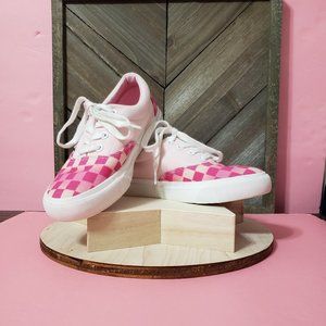 Hurleys Pink Checkerboard Lace up Sneakers Size 3